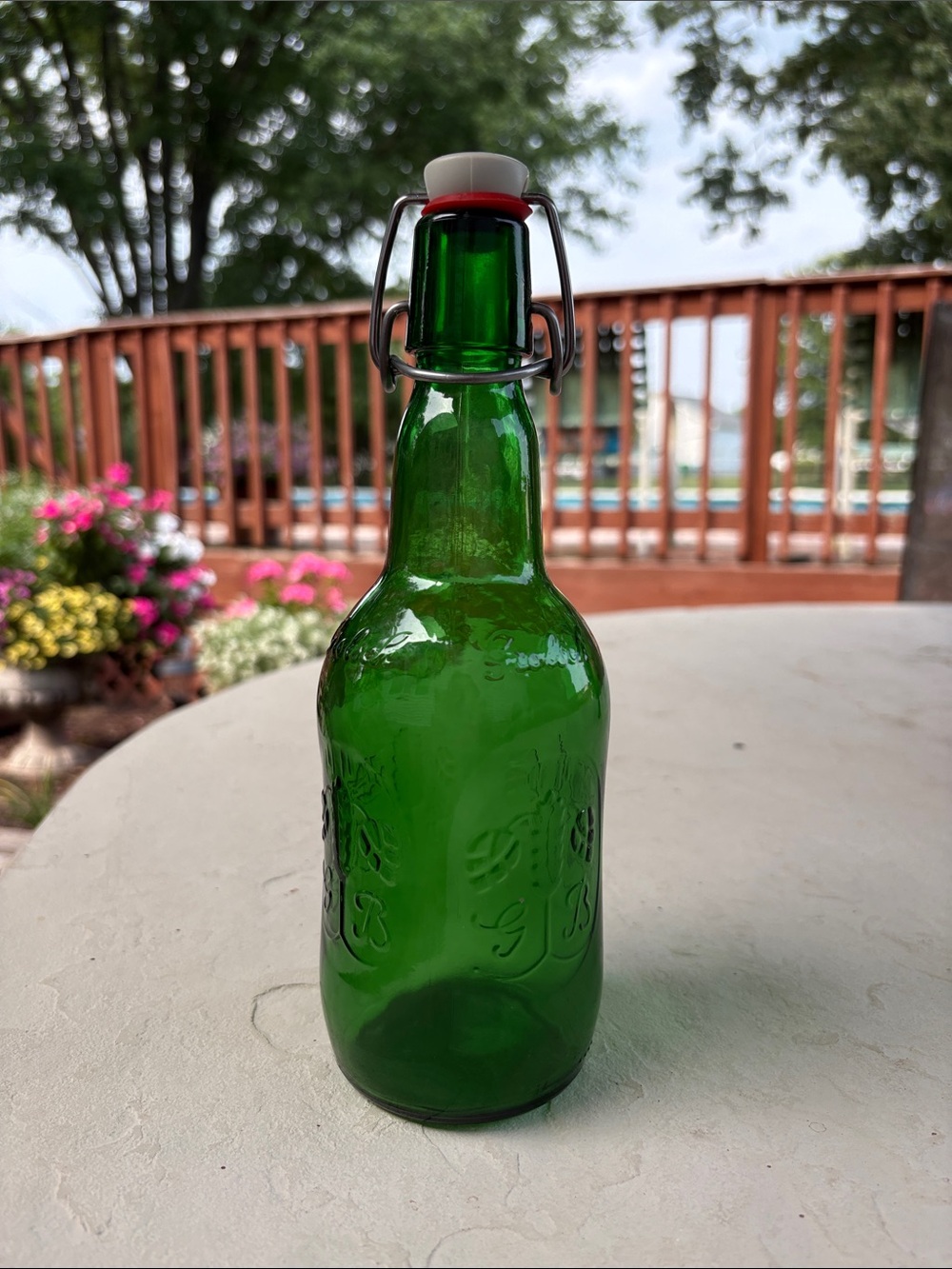 Vintage Grolsch Brewery Green Glass Swing-Top Bottle